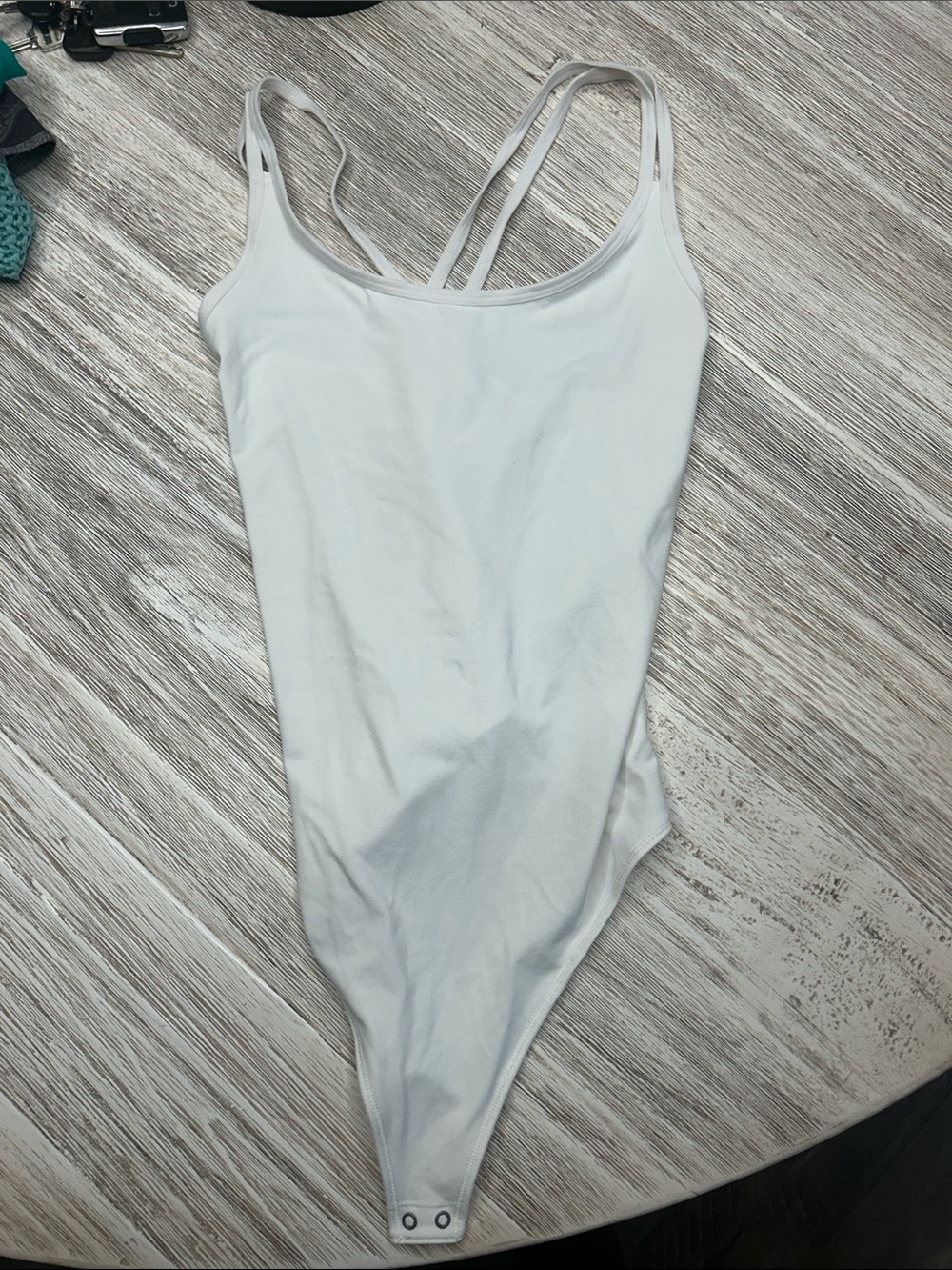 Abercrombie & Fitch White women's Double-Strap One-Piece Bodysuit